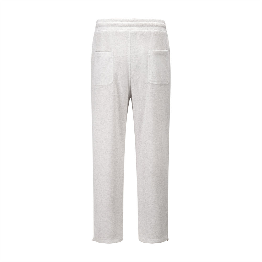 Men Sweatpants Rivet Stitching Sports Pants Loose Straight Casual Pants Solid Color Drawstring Jogger Pants Trousers