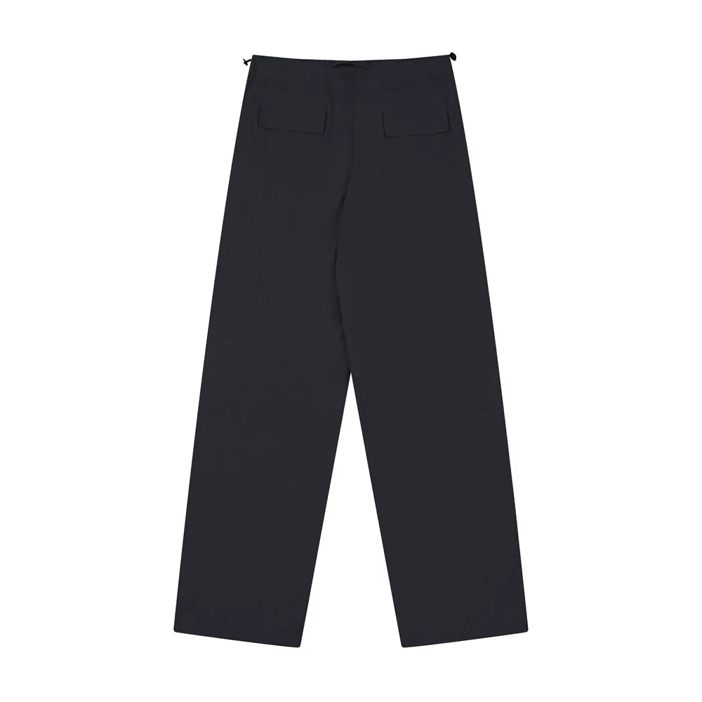 Men Sweatpants Pleated Casual Straight Trousers Loose Sports Drawstring Ankle Banded Pants