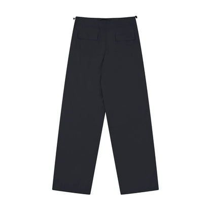 Men Sweatpants Pleated Casual Straight Trousers Loose Sports Drawstring Ankle Banded Pants