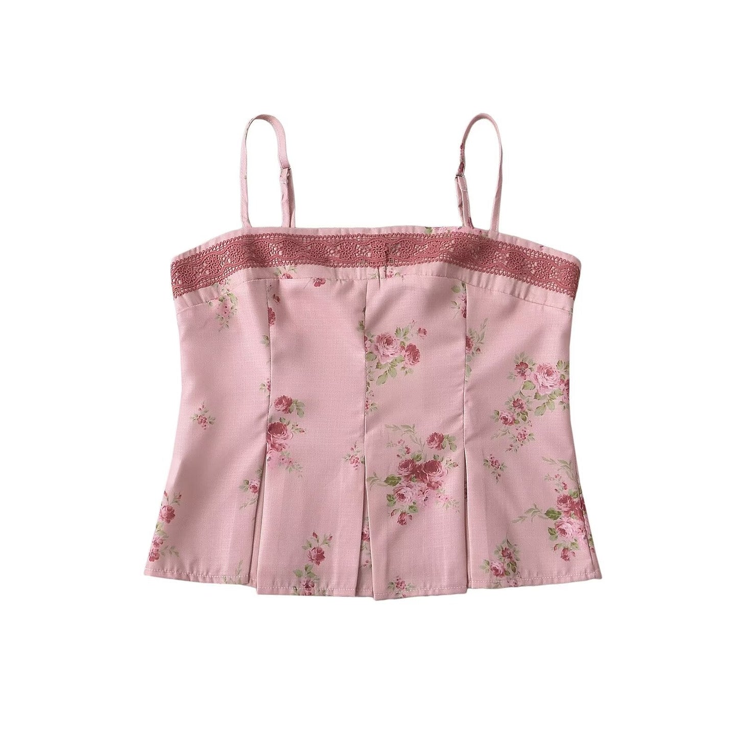Women Tops Summer Lace Printed Suspenders Backless Short Sexy Top