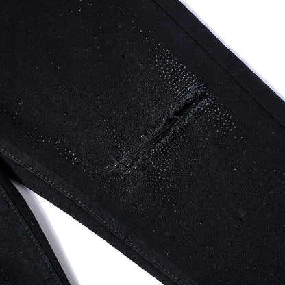 Men Jeans Raw Hem Ripped Casual Loose