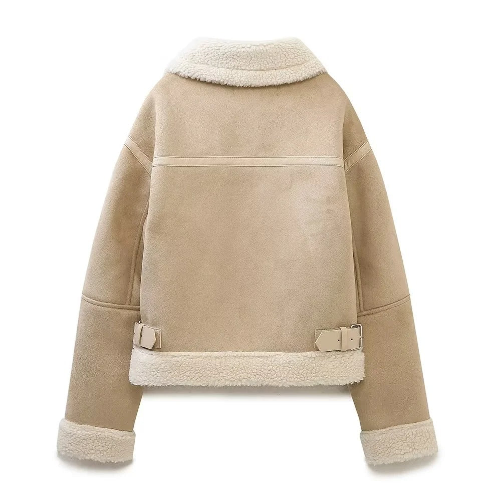Women Cotton Coat Jacket Imitation Lamb Wool