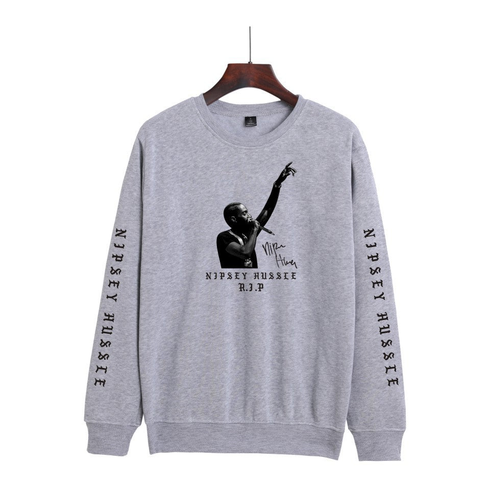 Nipsey Hussle Hoodie Rap Men's and Women's Loose round Neck Sweater