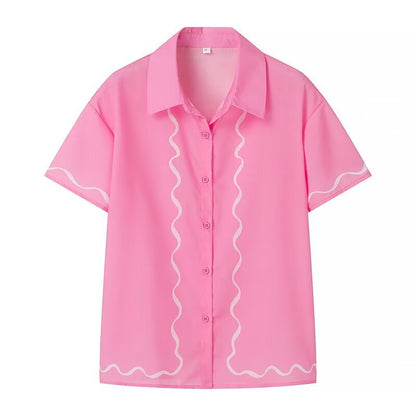 Women Tops Short Summer Shirt Casual Suit