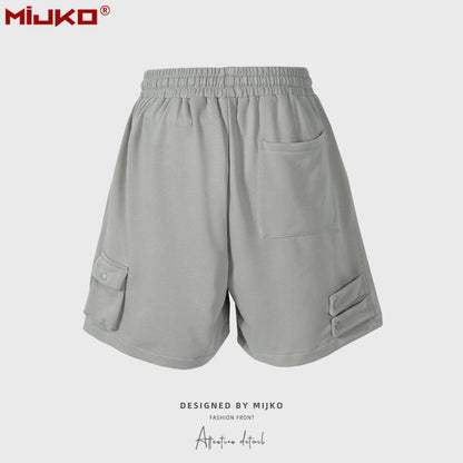 MIJKO Men Shorts Casual multi-pocket neutral shorts