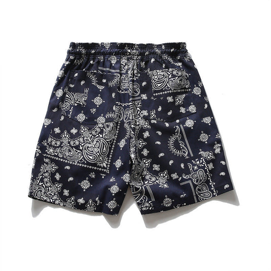 Men Shorts Retro American Style Hip Hop Shorts Loose Straight Sports Casual Shorts