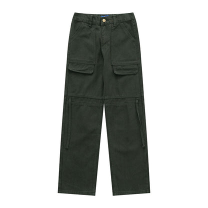 Cargo Pants Solid Color Multi-Pocket Mechanical Style Overalls
