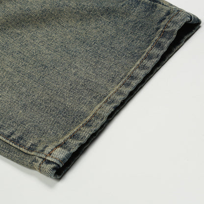 Men Jeans Paste Cloth Embroidery Old Leisure
