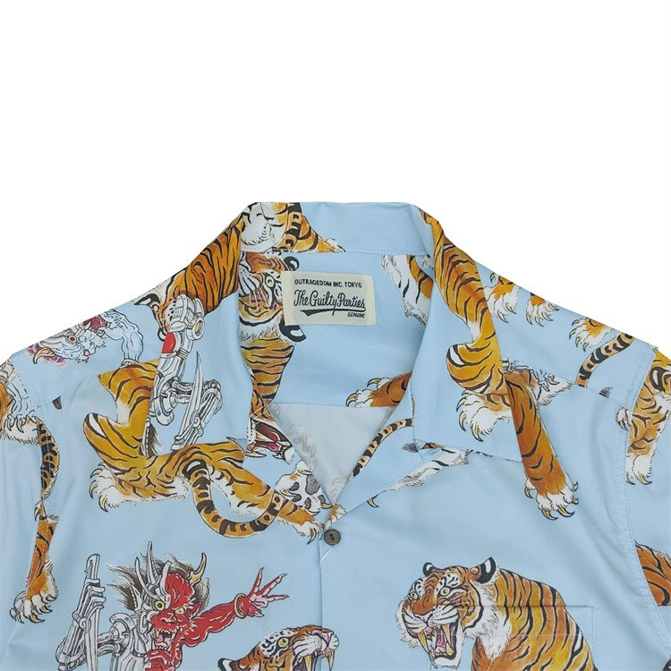 GUILTYPARTIES TIGER Shirts Hawaiian long-sleeved shirts
