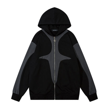 Men Hoodie Hip Hop Vibe Style Casual Zip Coat Men and Women
