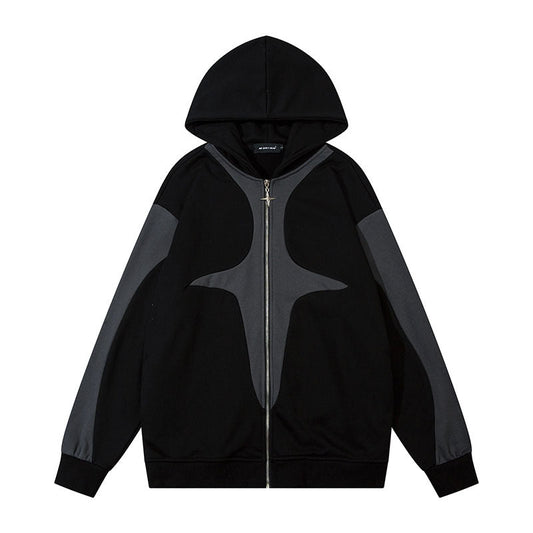 Men Hoodie Hip Hop Vibe Style Casual Zip Coat Men and Women