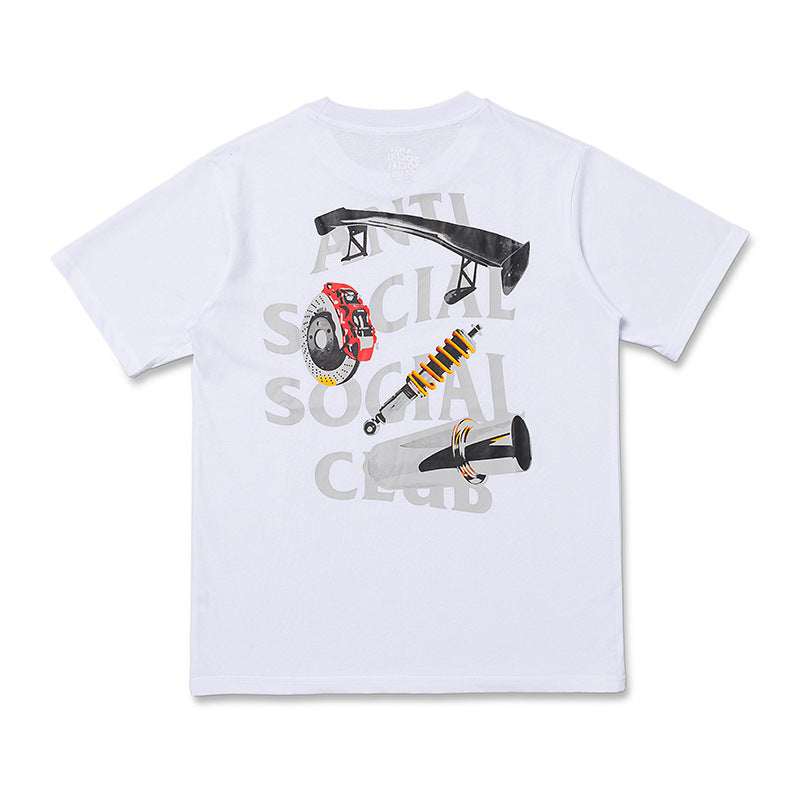 Anti Social Club T Shirt Summer Lettered Casual Loose Men's Clothing