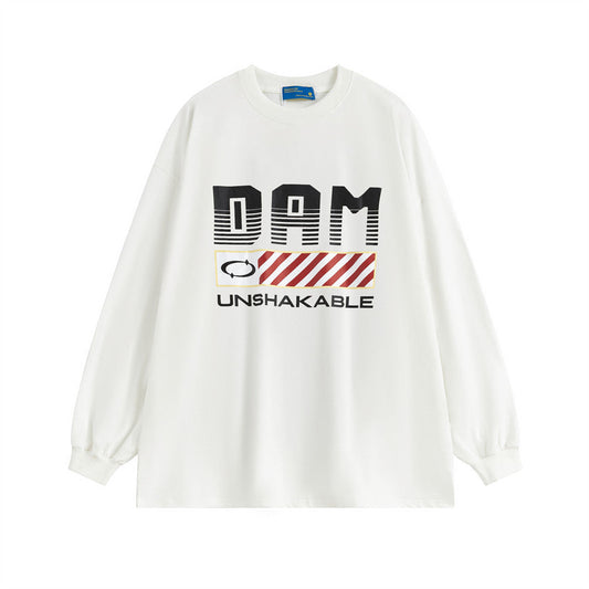 Men Long Sleeve T-Shirt Letter Printed Long Loose Casual Base