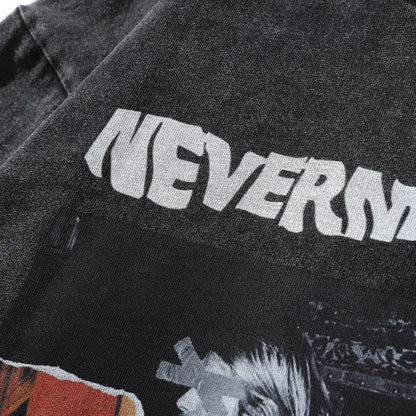Men Long Sleeve T-Shirt Character Print Washed and Worn Loose