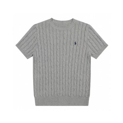 Ralph Lauren Knitted sweaters Ralph Lauren Knitted Short Sleeved Shirt RL Ralph Crew Neck Solid Color Pony Embroidery LOGO Knitted Short Sleeve