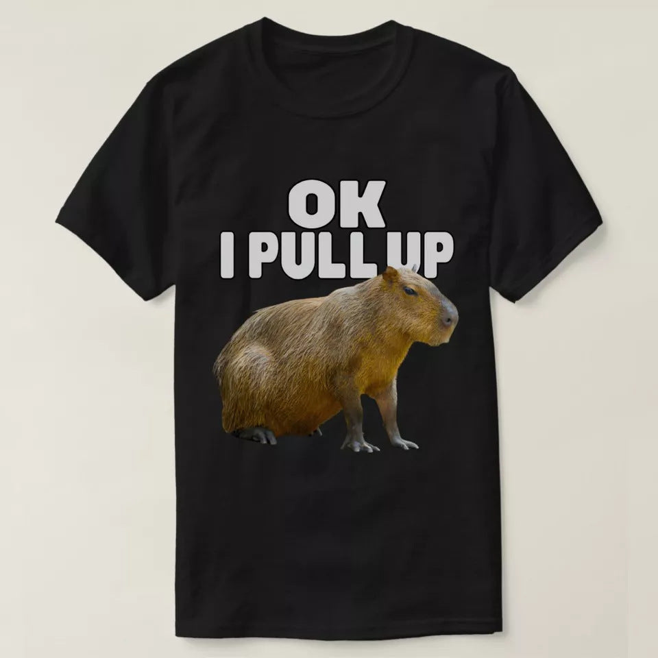 LIMITED Funny Ok I Pull Up Capybara Lover Meme T-Shirt