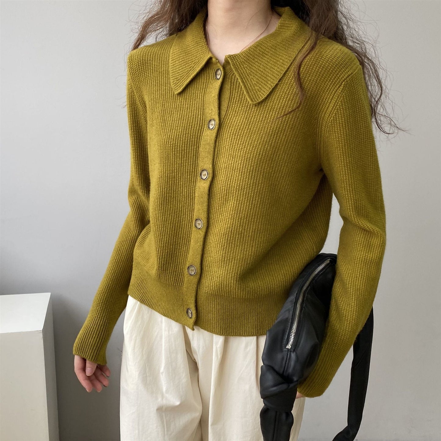 Women Cardigan Sweater Knitted Cardigan Autumn Sweater Jacket Long-Sleeved 8t8205