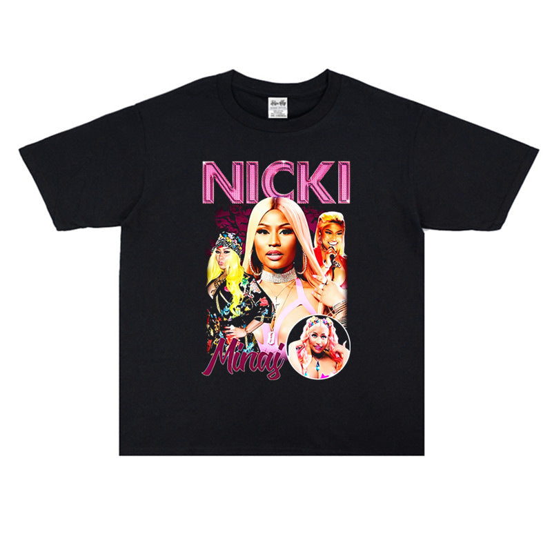 Rock Star T Shirt Nicki Minaj Nicki Minaj Washed Distressed T-shirt Short Sleeve