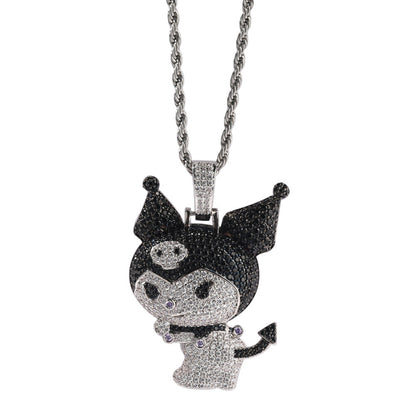 Jewelry Copper Zircon Little Demon Kuromi Necklace Design Sense Angel Pieces St. Valentine's Spectrum