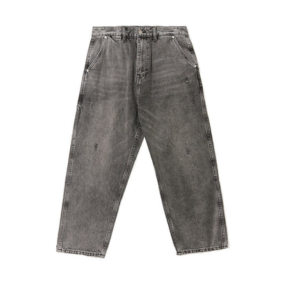 Men Jeans Distressed Worn Jeans Hip Hop Loose Casual