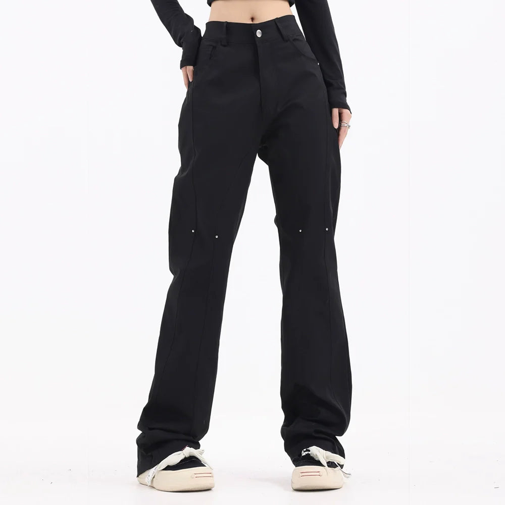 Men Sweatpants Straight-Leg Trousers Men's Stitching Loose Casual Pants