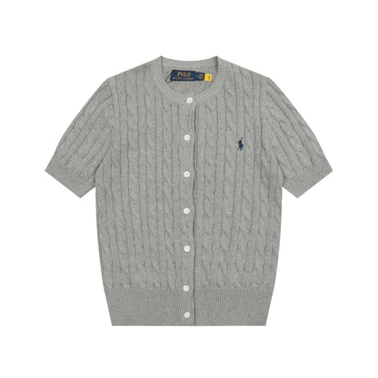 Ralph Lauren Knitted sweaters Ralph Lauren Knitted Short Sleeved Shirt RL Ralph Pony Standard POLO Short Sleeve Knitted Sweater Cardigan T-Shirt