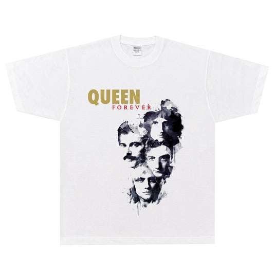 Rock Star T Shirt T-shirt Queen Band Rock American Style Loose Vintage Printed Cotton Short Sleeve