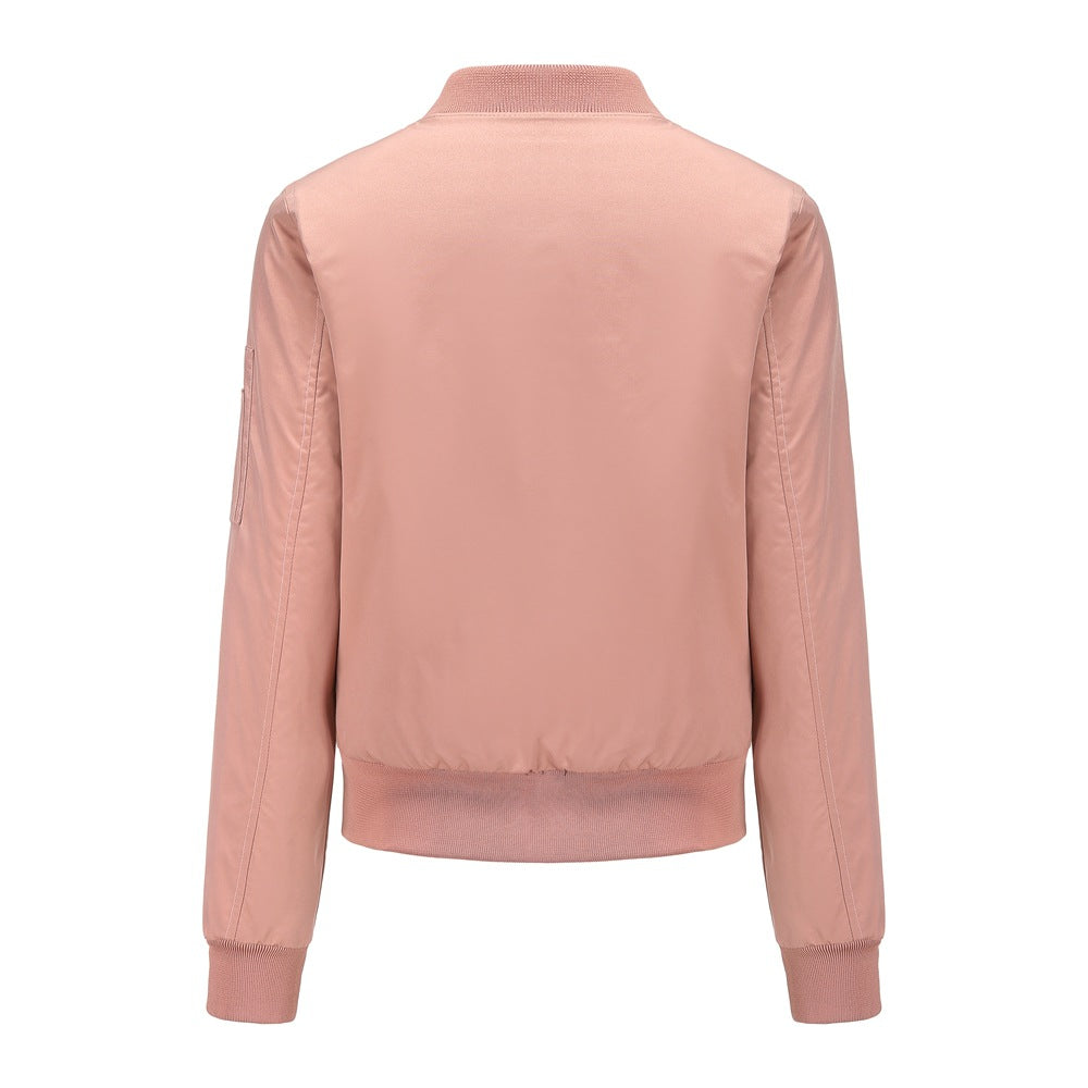Women Trench Coat Bomber Jacket Women Baseball Jacket Spring and Autumn Flight Suit Long Sleeve Coat