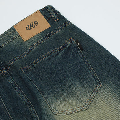 Men Jeans Vintage Washed Retro Loose Casual