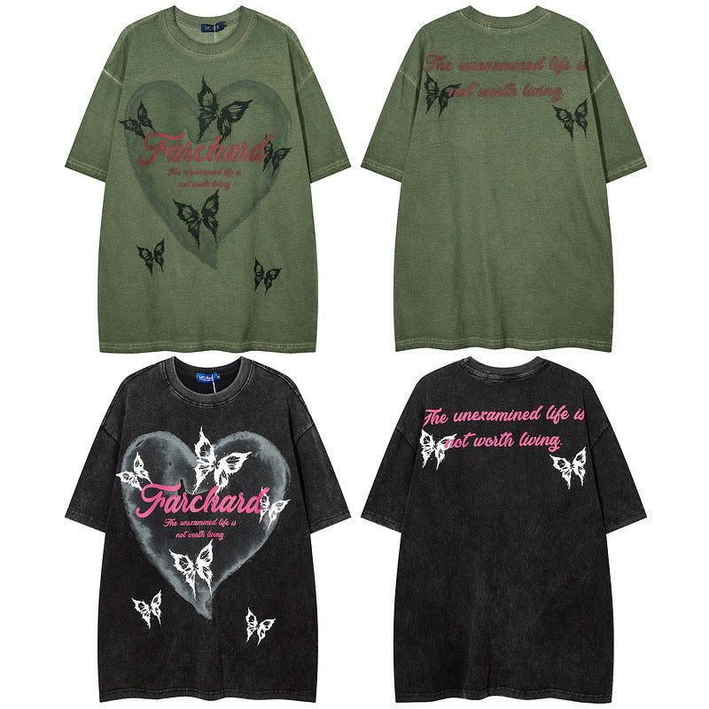 Men T-shirt Hip Hop Retro Graffiti Fashion Brand Short Sleeve T-shirt
