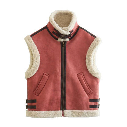 Women Cotton Coat Imitation Lamb Fur Jacket Loose Casual