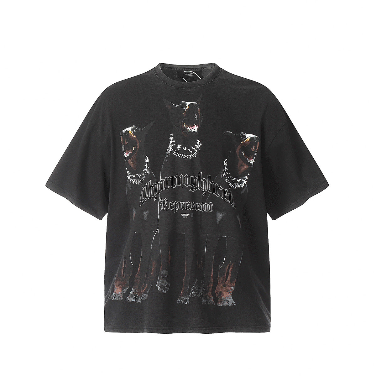 Unisex T-Shirts Doberman REPRESENT Vintage Loose Short Sleeves