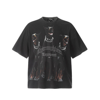 Unisex T-Shirts Doberman REPRESENT Vintage Loose Short Sleeves