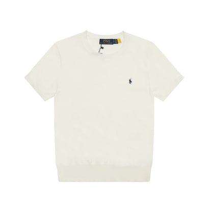 Ralph Lauren Knitted sweaters Ralph Lauren Knitted Short Sleeved Shirt RLl Pony Standard Knitted Twist Embroidered Short Sleeve Top T-Shirt