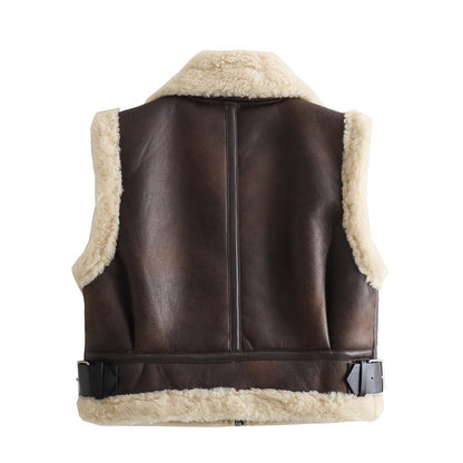 Women Cotton Coat All-Matching Fleece-Lined Lapel Double-Sided Wear