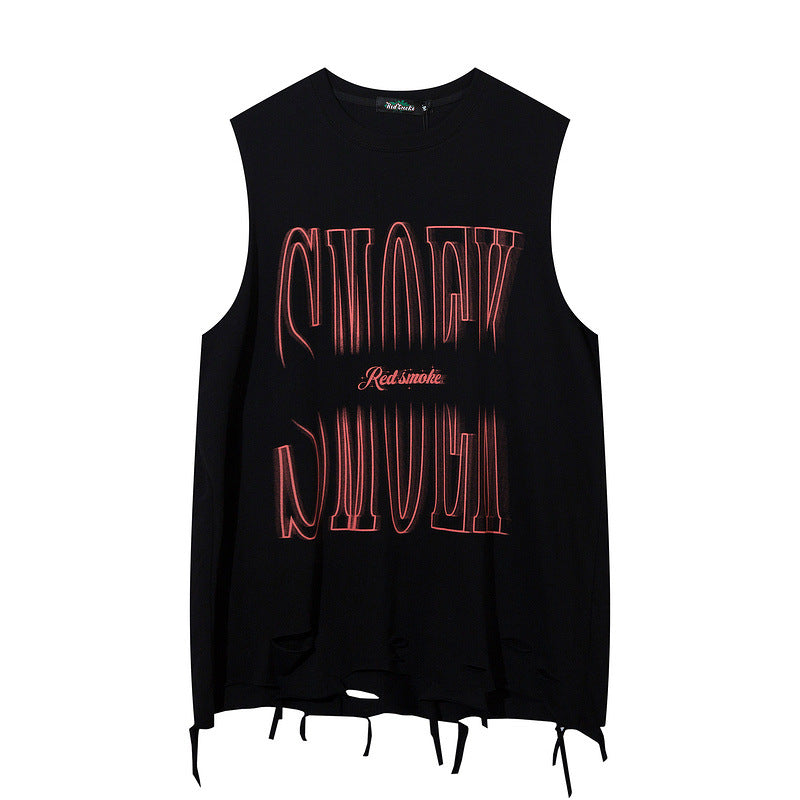 Women Vest Hiphop Loose Sleeveless T-shirt Sports Top