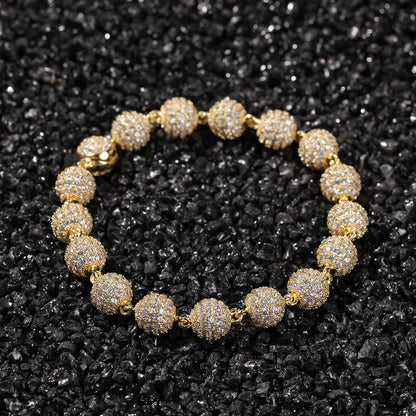 Bracelet Hip Hop Bracelet Microencrusted Zircon Beads Spectrum St. Valentine's