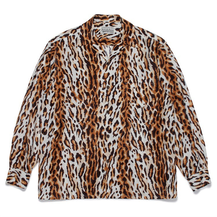 GUILTYPARTIES TIGER Shirts 22AW LEOPARD OPEN Long Sleeve Shirt