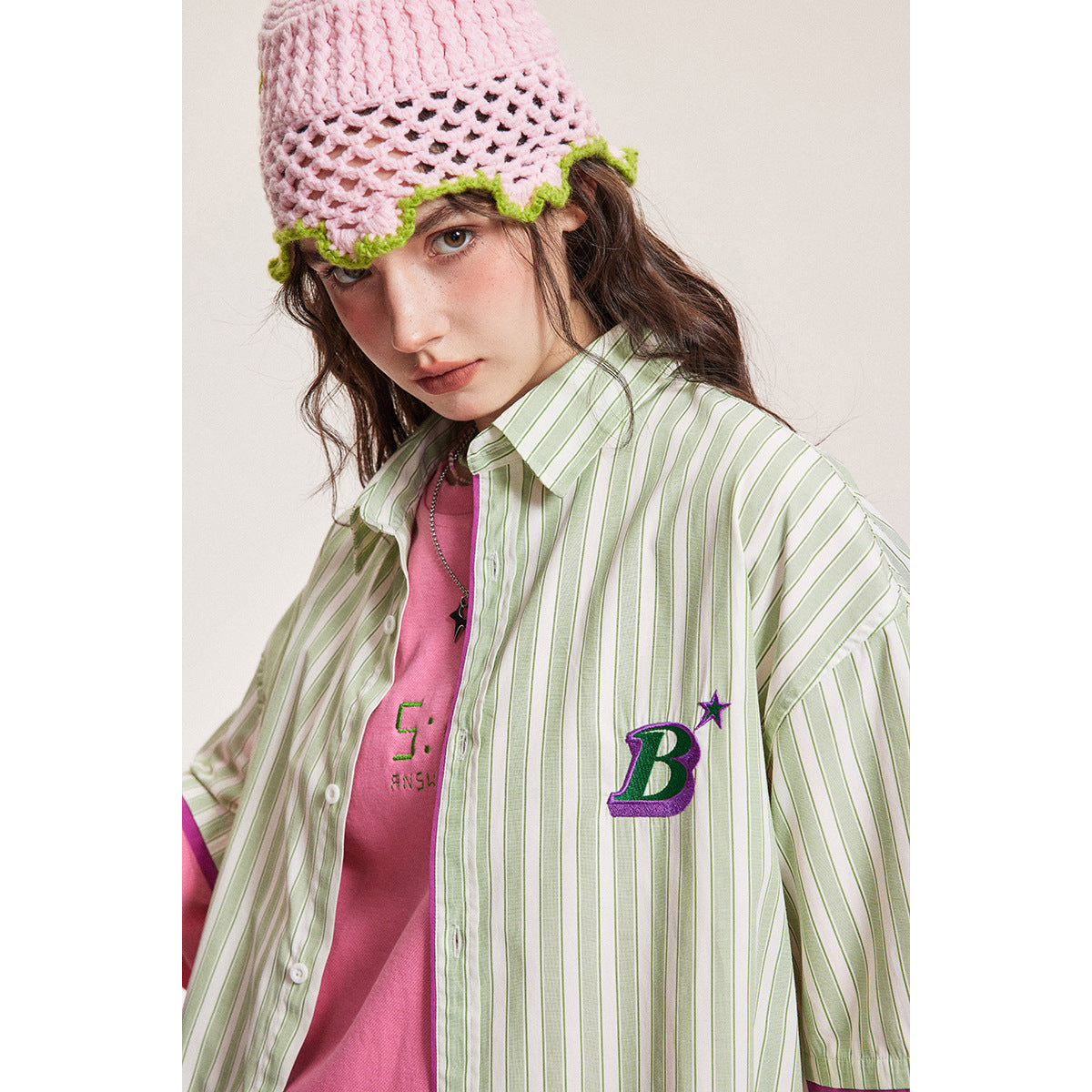 Unisex Shirt Vintage Stripe Loose and Lazy Style