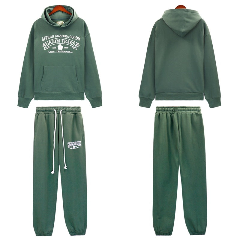 Denim Tears Outfit:Hoodie/Sweatpants (Separate Purchase Options) Casual Hooded Sweatshirt Sweatpants