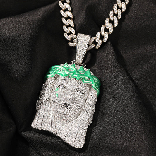 Jewelry hiphop luminous pendant copper inlaid zircon Far East Crosses Egypt Pieces