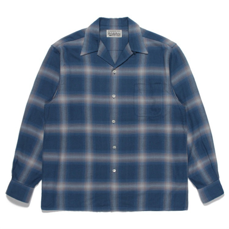 GUILTYPARTIES TIGER Shirts checked striped Hawaiian long-sleeved shirt