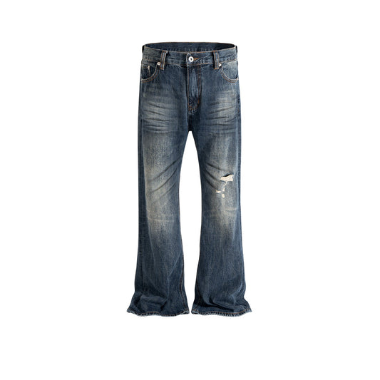 MIJKO Men's Vintage Pants MIJKO Textured Trousers Men's and Women's Ripped Jeans