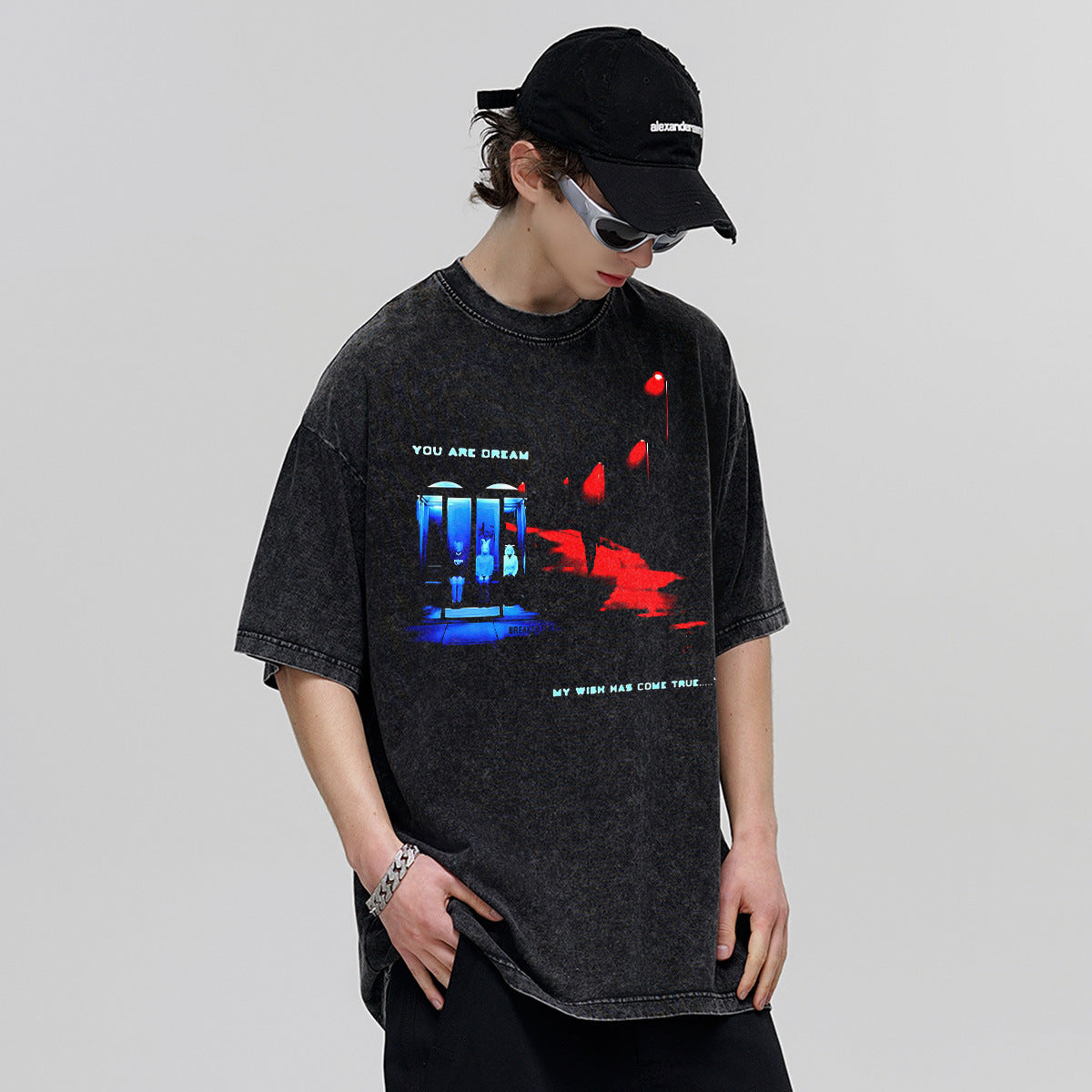 Vintage T-shirts Printed Short Sleeve T-Shirt Bottom Casual Shirt Loose