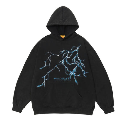 Men Hoodie Hip Hop Wash Oversize Hooded Sweater Vintage Sports Sweater for Men and Women
