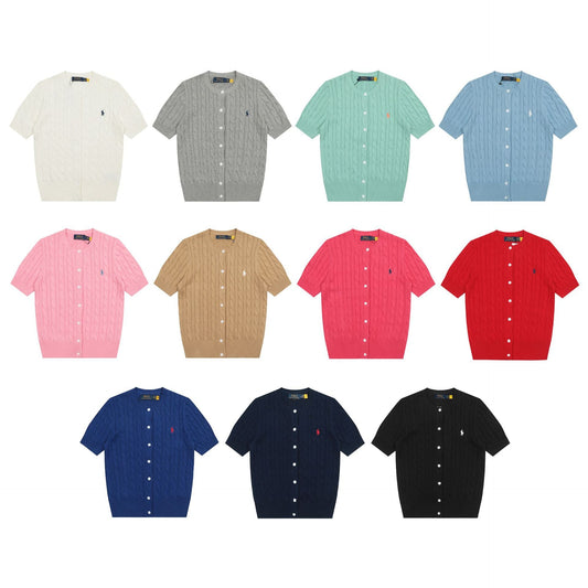 Ralph Lauren Knitted sweaters Ralph Lauren Knitted Short Sleeved Shirt RL Ralph Pony Standard POLO Short Sleeve Knitted Sweater Cardigan T-Shirt