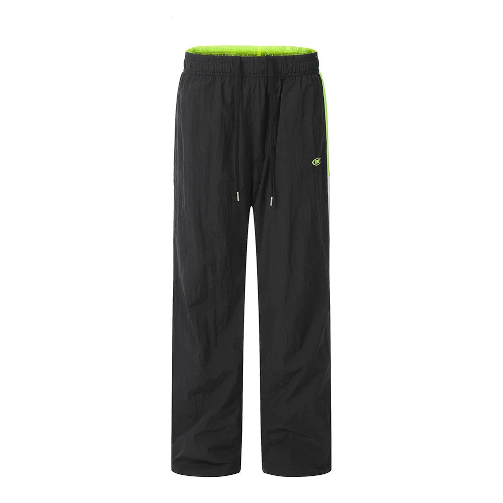 Men Sweatpants Side Striped Straight Casual Pants Elastic Waist Loose Track Pants Trousers