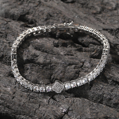 Bracelet Copper Zircon Diamond Clover Tennis Chain Light Luxury Spectrum St. Valentine's