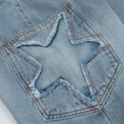 Men Jeans Patch Loose