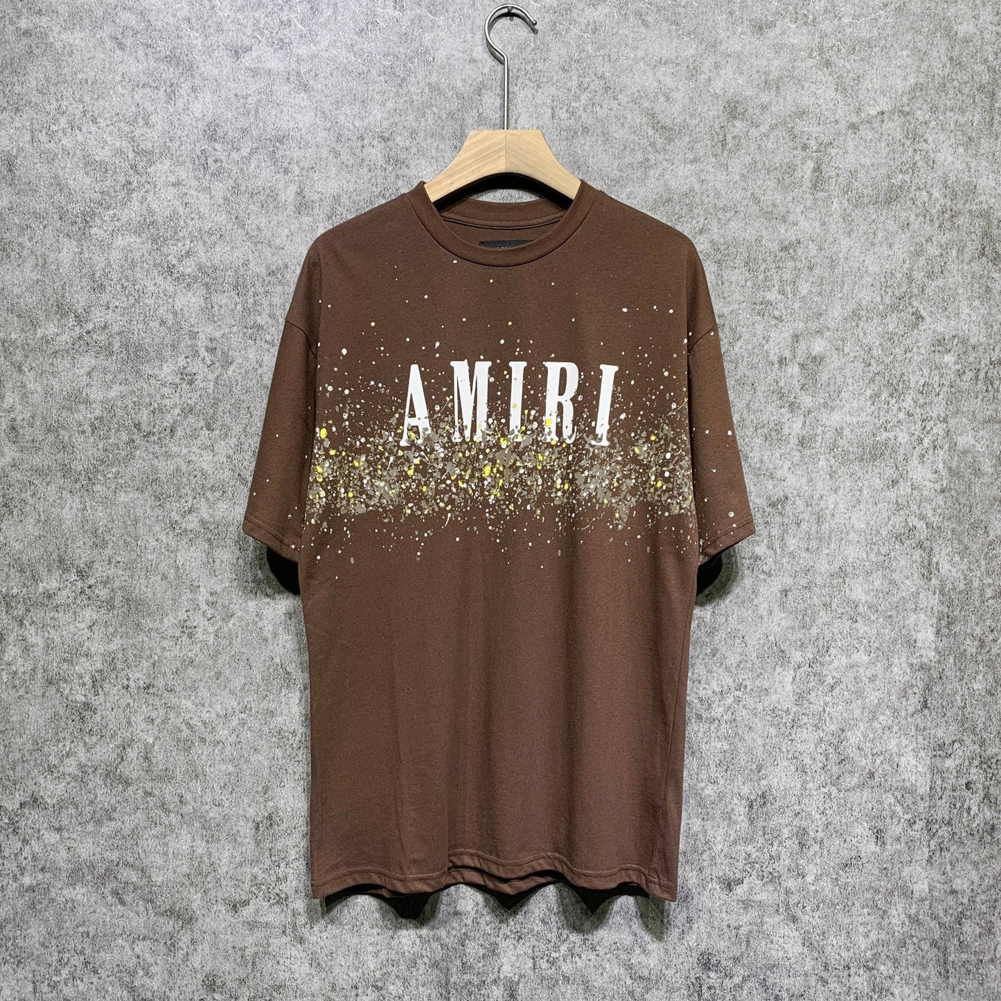 Amiri T Shirt Colorful Splash Ink Casual Hip Hop Short Sleeve T-shirt